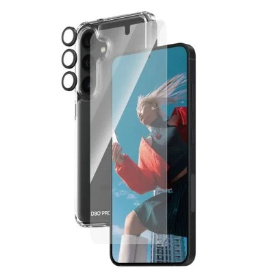 Protection Bundle Samsung S24 - 3In1 (Hard Case + Screen Protector + Hoops) Panzerglass - Clear